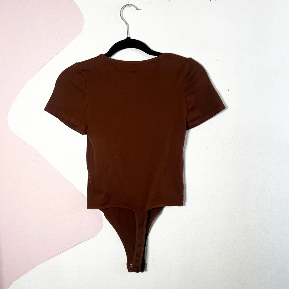 Intimately Free People Seamless Bodysuit Top Brown Short Sleeve‎ M/L